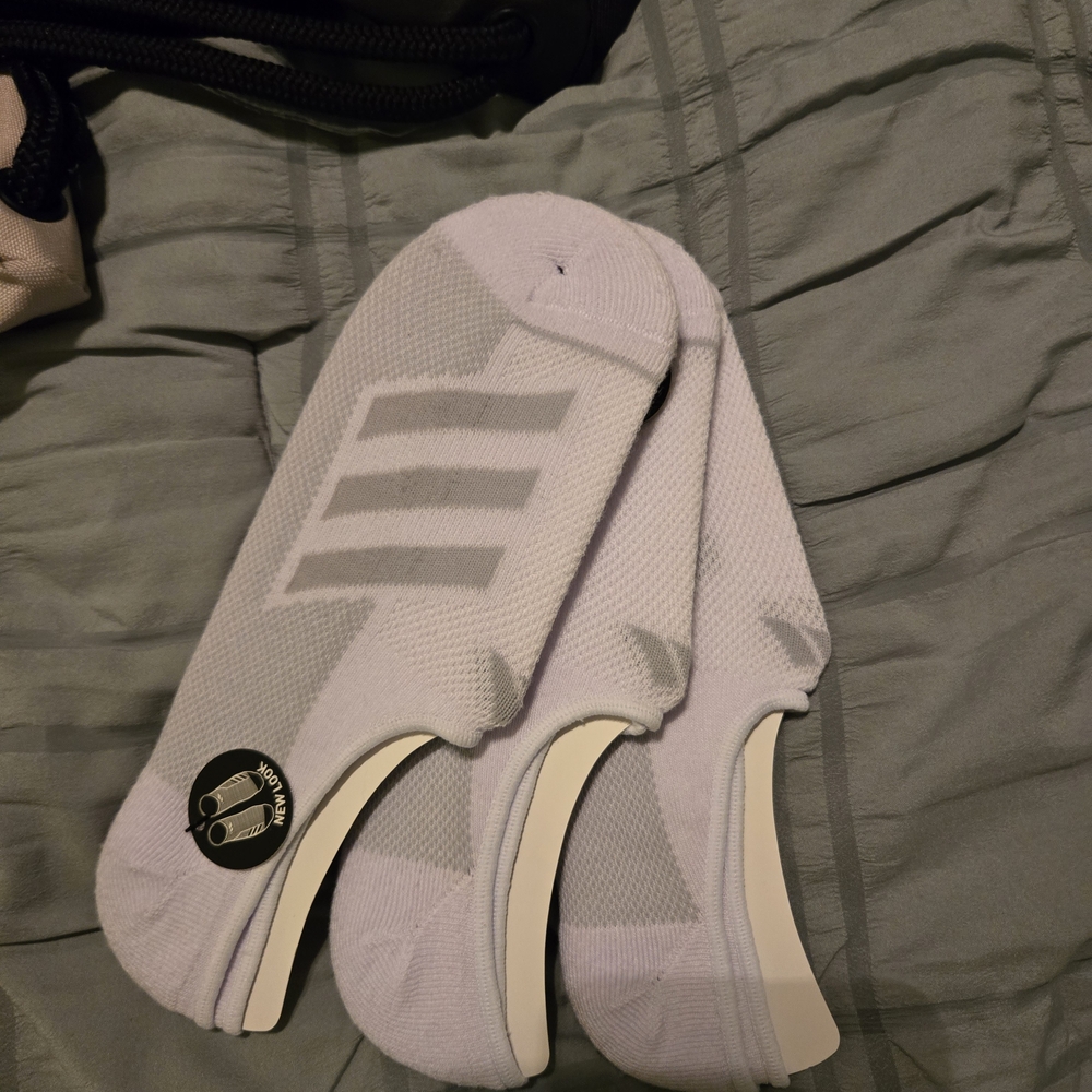 adidas Men's Athletic No-Show Socks in White